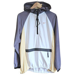 Vintage 90s Nike Anorack Half Zip Lightweight Jacket White Women's Large (12-14)